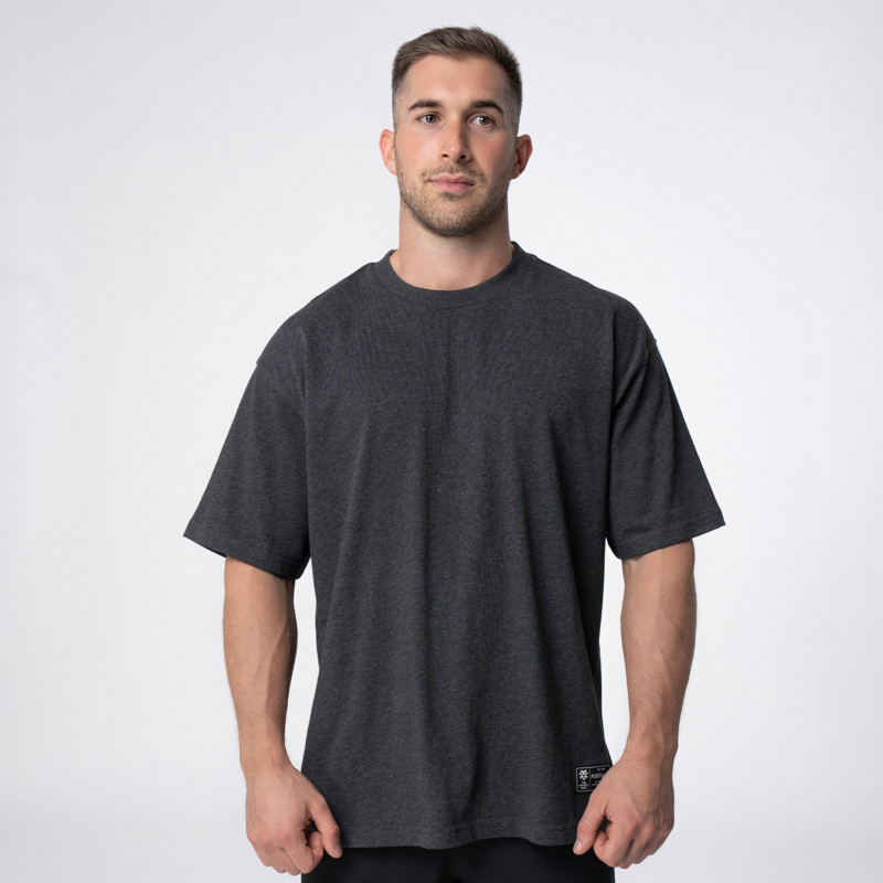 Polleo Men's Forge Oversized Statement Short Sleeve T-Shirt, Grey - S/M